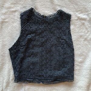 Navy blue zip up top